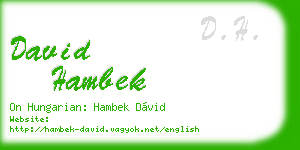 david hambek business card